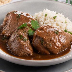 Carrillada en salsa a baja temperatura